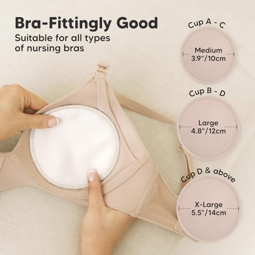 14-Pack Reusable Nursing Pads for Breastfeeding (Neutrals, L 4.8") - color: Neutrals, size: Large 4.8"