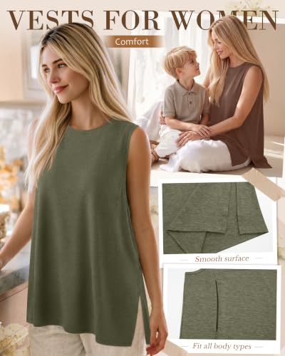 4 Pack Nursing Breastfeeding Tank Tops - color: Gray Green, Coffee, White, Black, size: X-Large