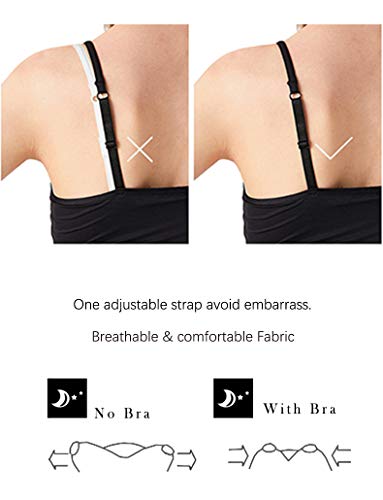 Womens Tank Tops Adjustable Strap Camisole with Built in Padded Bra Vest Sleeveless Layer Top 1/2/3 Packs - color: 3 Pack ( Black - White - Grey ), size: X-Large