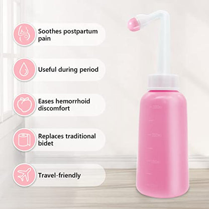12oz Upside Down Peri Bottle for Postpartum Care, Perineal Cleansing Bottle - color: Pink