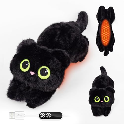 Black Cat Heating Pad Plush, USB Electric Warm Cushion with Timer for Women - color: Black Cat Heating Pad