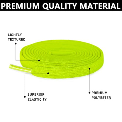 UamGlsob Elastic Flat No Tie Shoe Laces for Kids and Adults Sneakers - color: Green-1
