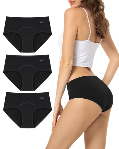 TANSTC Period Underwear for Women Heavy Flow - color: Black, size: Large