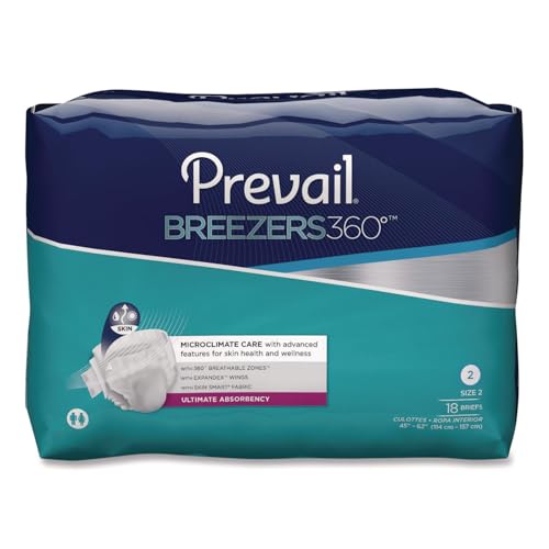 Prevail Air Adult Incontinence Brief Heavy Absorbency, PVBNG-013CA, 18 Ct - size: Size 2 (18 Count)