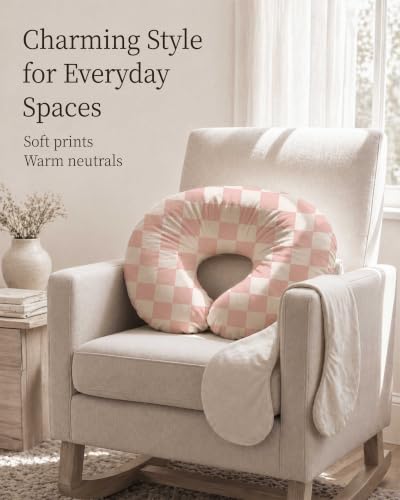 Nursing Pillow Covers 2 Pack, Stretchy Breastfeeding Pillow Covers for Baby - color: Rosy Days