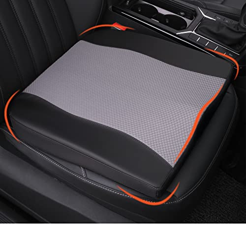 Lofty Aim Car Seat Cushion, Memory Foam Car Seat Cushions for Long Driving - color: Black&gray