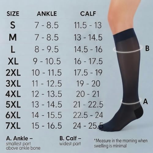 ABSOLUTE SUPPORT Sheer Womens Compression Socks 15-20 mmHg - color: Navy, size: X-Large
