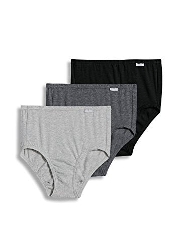 Jockey Women's Underwear 100% Cotton Elance Brief - 3 Pack - color: Charcoal, size: 5