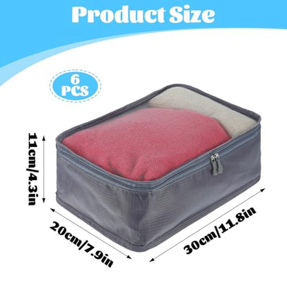 6 Pcs Packing Cubes, Mesh Travel Organizers, Foldable Laundry Bags, Water Resistant Clothing Storage for Travel, Camping, Backpacking