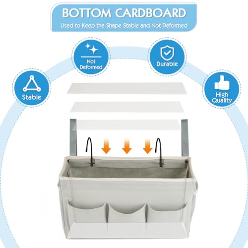 Bedside Caddy Bedside Storage Bag for Headboards/Bunk Bed - color: 1PC New Grey