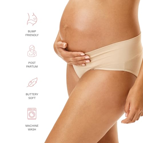 Motherhood Maternity womens Foldover Brief Panty 3-pack - color: Black, Nude, Flat Grey/Multi Pack, size: Small