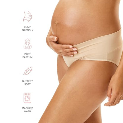 Motherhood Maternity womens Foldover Brief Panty 3-pack - color: Black, Nude, Flat Grey/Multi Pack, size: Small