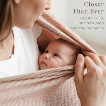 Konssy Nursing Cover for Breastfeeding, Soft Breathable Privacy Poncho - color: Camel