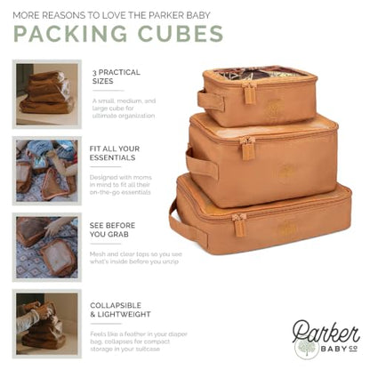 Parker Baby Co. Packing Cube Set, 3-Pack Travel Organizers - Camel - color: Camel/Desert Star
