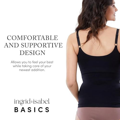 Ingrid & Isabel Basics - Crossover Maternity & Nursing Cami - Maternity Tank Top - size: Small