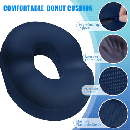BlissTrends Donut Pillow Seat Cushion, Memory Foam Lifting Cushions - color: Blue, size: XX-Large