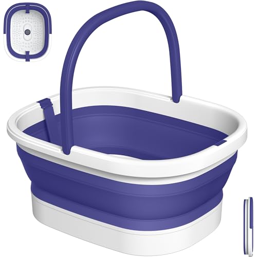 Nekteck Foot Soaking Tub Collapsible Bucket for Foot Bath Soak Tub, Purple - color: Purple