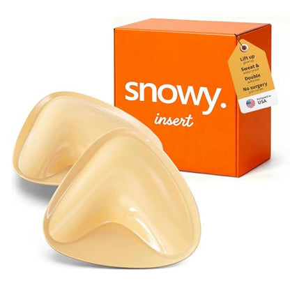 Snowy Insert: Double Sided Push Up Bra Pads | Reusable Waterproof Sticky Inserts for Strapless & Backless Dress for Women - size: A