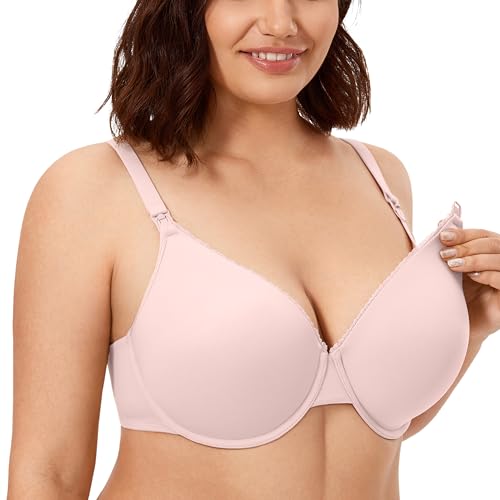 CALVENA Women's Lightly Padded Nursing Bra - color: Rose Smoked, size: 36B