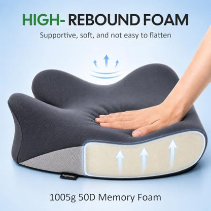 XL Seat Cushion for Office Chair, Thick Memory Foam, U-Shaped