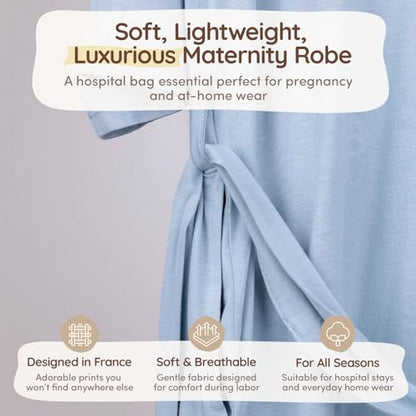 Maternity Robe - Botanical Collection - color: Blue, size: X-Large
