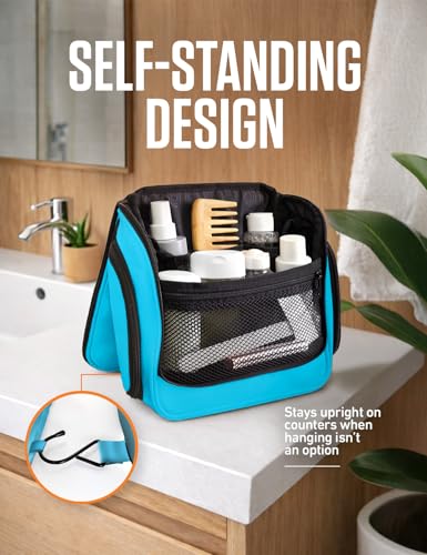 VENTURE 4TH Hanging Travel Toiletry Bag, 18 Compartments - Light Blue - color: Light Blue
