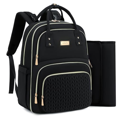 AIJIEKE Diaper Bag Backpack, Large Multi-functional Diaper Backpack, Black - color: Black