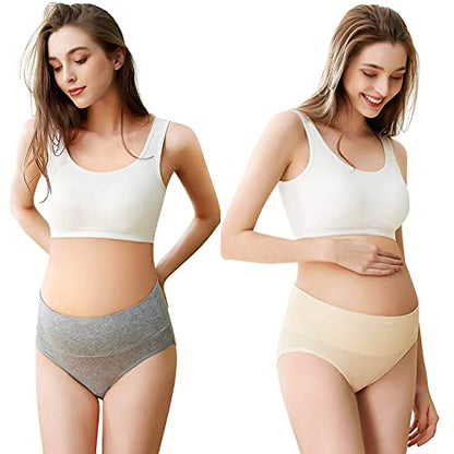 Mama Cotton Maternity Underwear Women's Foldable Pregnancy Panties Under The Bump Maternity Briefs Multi-Pack - color: Multicolor-a 6 Pack, size: Large