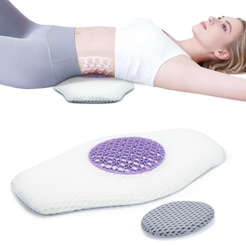 Lumbar Support Pillow for Sleeping, Memory Foam Lower Back Pillow with Adjustable Height Pad, Removable Washable Cover, Ergonomic Lumbar Cushion for Bed, Couch, Gift Box