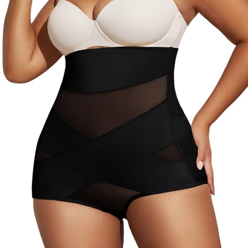 MOVWIN Plus Size Shapewear Tummy Control Underwear Girdle For Women - color: Black, size: 4X-Large