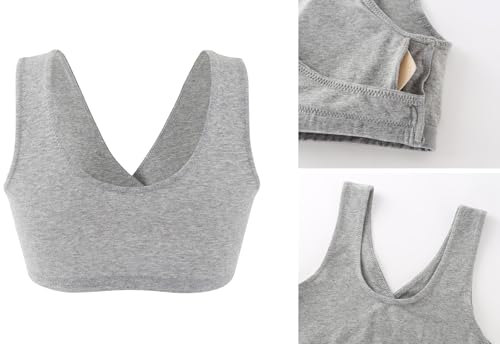 Women's Cotton Wireless Sleep Bra for Nursing and Maternity - color: Black+grey, size: Medium