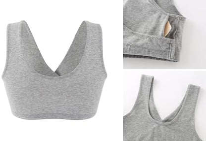 Women's Cotton Wireless Sleep Bra for Nursing and Maternity - color: Black+black+grey, size: X-Large