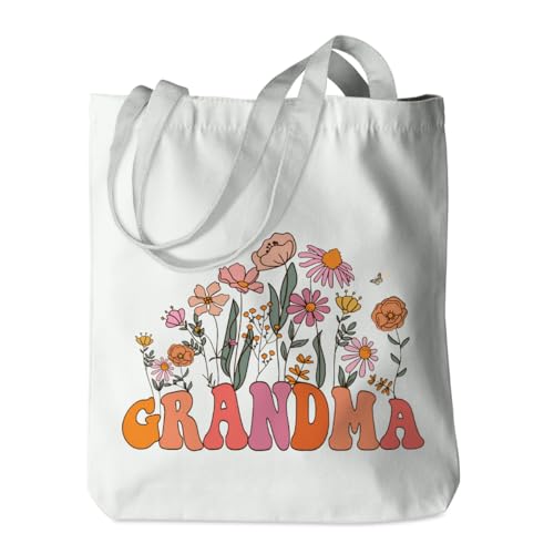 Grandma Gifts Tote Bag Birthday Mothers Day Retirement Gifts for Women Mama Nana Mimi Shoulder Bag Reusable Grocery Bags - color: Grandma