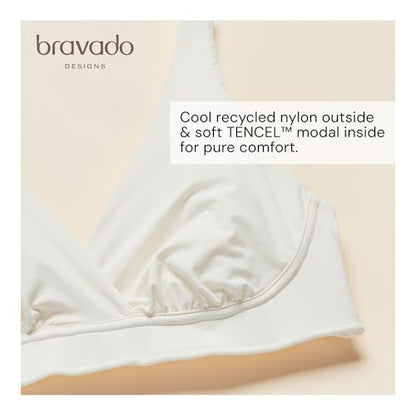 Bravado Designs Ballet Seamless Crossover Maternity Nursing Bra, Comfortable Breastfeeding Bra - color: Black - Sustainable Fabric, size: Small
