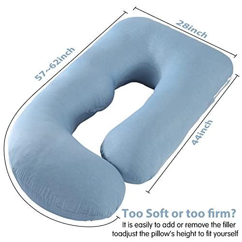 Elover U Shaped Pregnancy Pillow,Full Body Maternity Support - color: Cooling -Haze Blue