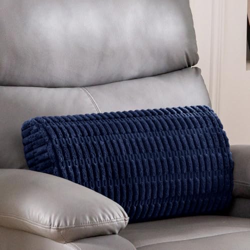 Lumbar Support Pillow for Recliner Chair/Office Chair/Couch, Memory Foam Back Support Cushion with Adjustable Strap, Recliner Cushions for Lower Back Pain Relief, Sleeping, Washable Cover, Navy - color: Navy