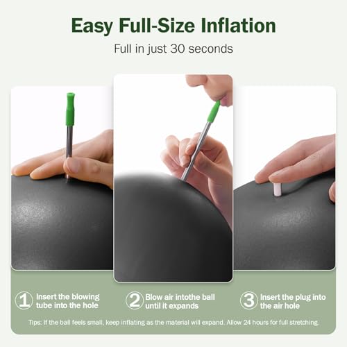 Slim Panda Pilates Ball 9 Inch Anti-Burst Small Exercise Ball - color: Black