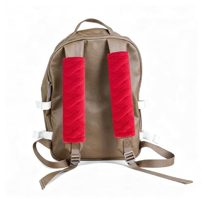 Amooca 2-Pack Braid Pattern Seat Belt Covers Shoulder Pads for Car & Bag - color: Red