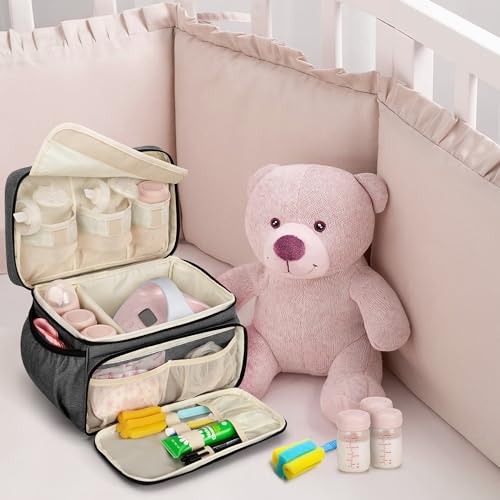 LUXJA Breast Pump Bag Compatible with Spectra S1 and S2, Gray - color: Gray