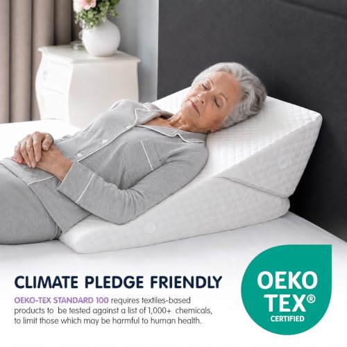 Wedge Pillow for Sleep Apnea, 12" Bed Wedge Pillow for Headboard