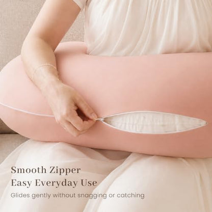 Konssy 2 Pack Nursing Pillow Covers, Soft Stretchy Cover for Breastfeeding - color: Pink Spring,pink