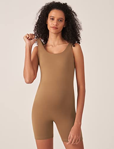 POSHDIVAH Maternity Romper Shorts Double Lined Jumpsuit - color: Brown, size: XX-Large