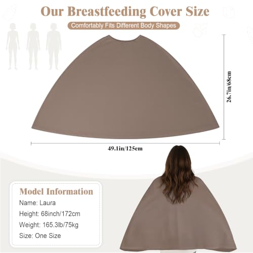 Basumee Nursing Cover for Breastfeeding Breathable Mesh 360 Full Privacy - color: Brown, size: 1 Pack