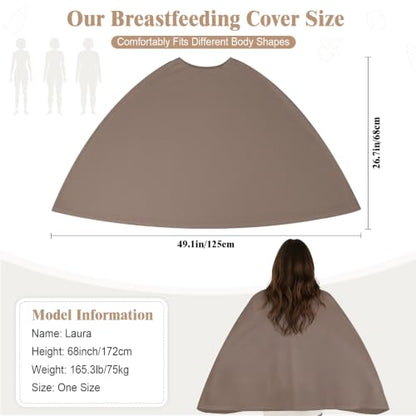 Basumee Nursing Cover for Breastfeeding Breathable Mesh 360 Full Privacy - color: Brown, size: 1 Pack