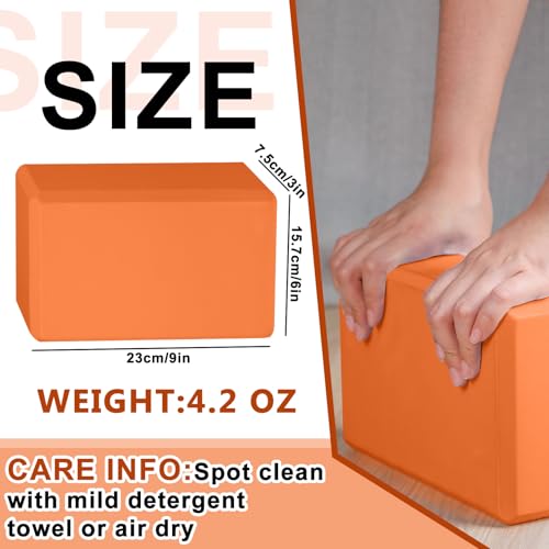 Honoson 20 Pcs Foam Yoga Blocks Bulk 9x6x3'' High Density - color: Orange