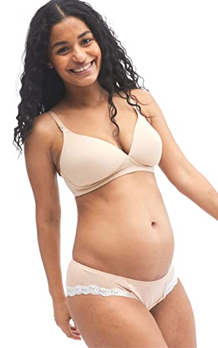 Motherhood Maternity Women's Comfort and Soft Lightly Lined Wireless Maternity & Nursing Bra - color: Nude, size: (36) 36D