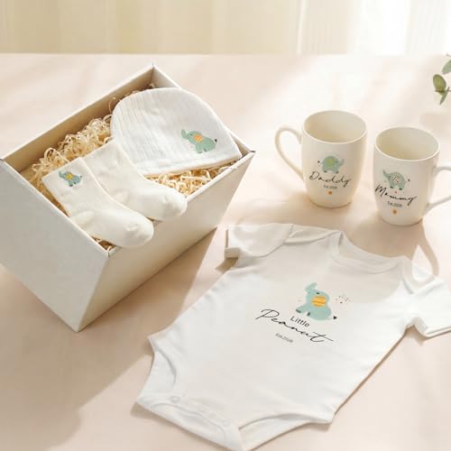 AW BRIDAL New Parents Gifts for Couples, Elephant Baby Gift Baskets Shower - color: Elephant