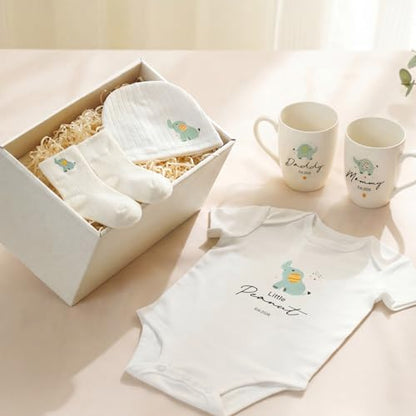 AW BRIDAL New Parents Gifts for Couples, Elephant Baby Gift Baskets Shower - color: Elephant