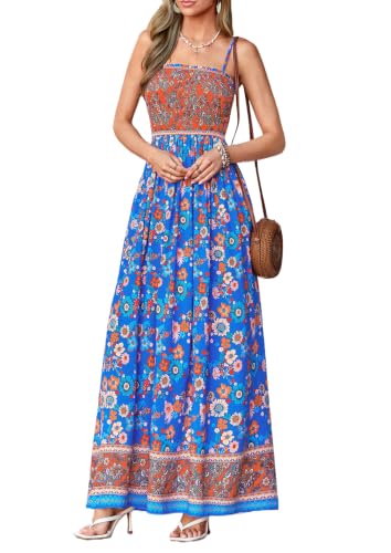 PRETTYGARDEN Summer Dresses for Women 2026 Beach Sun Dress - color: Blue, size: Medium