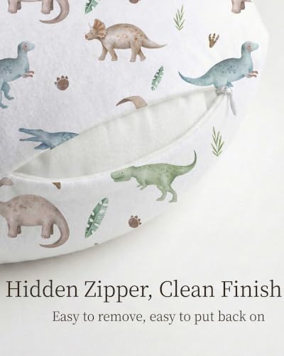 Nursing Pillow Covers 2 Pack, Stretchy Breastfeeding Pillow Covers for Baby - color: Dino Pals